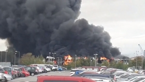 Massive fire at Middlesbrough Scrapyard